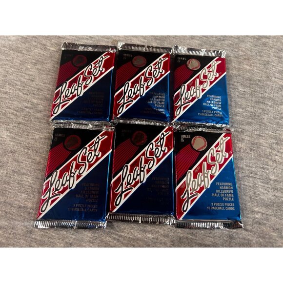 1991 Leaf Set Series 2 Baseball Trading Cards 6 Packs - Picture 1 of 6